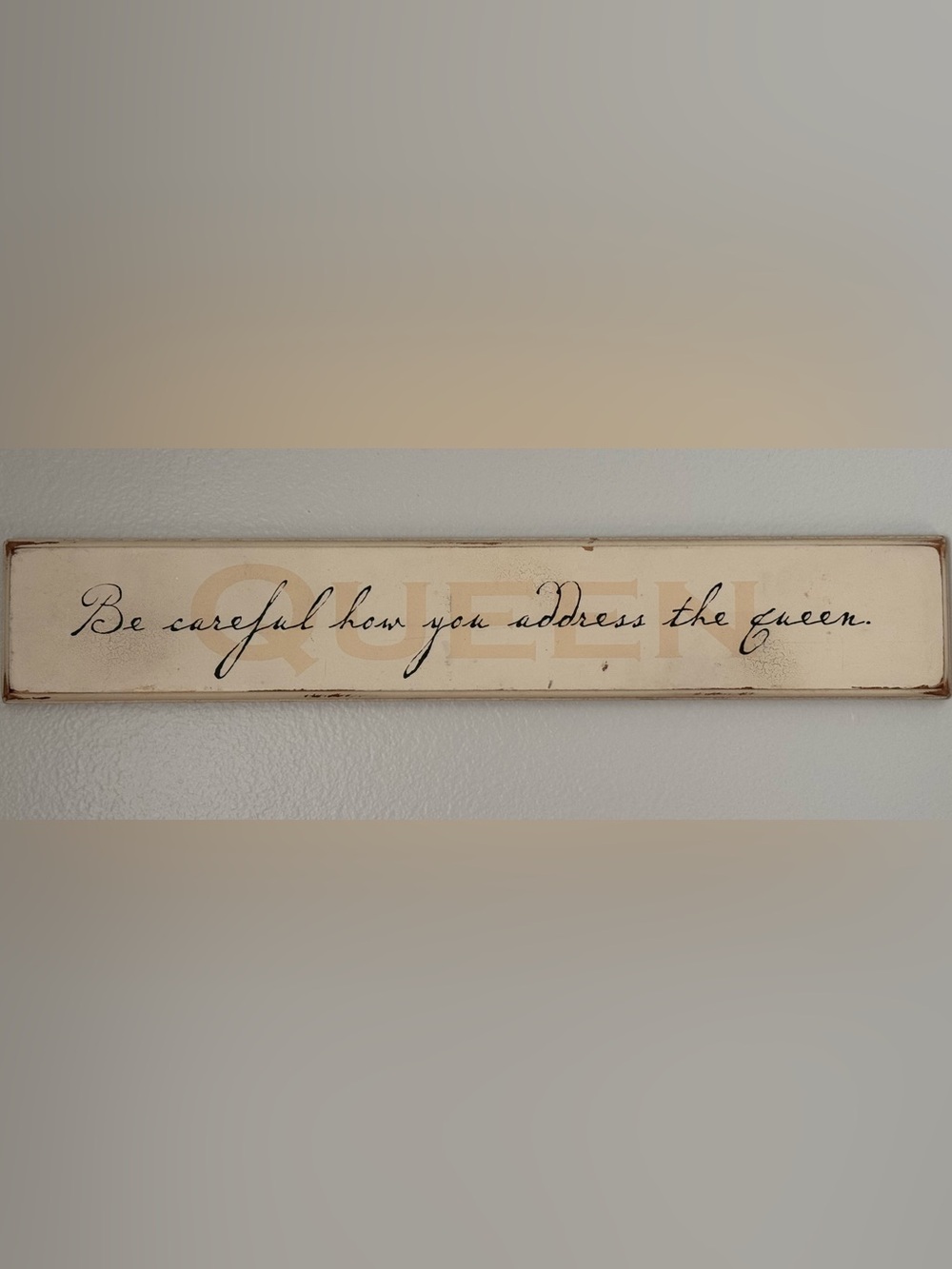 Framed Script Wall Art - Beige & Black